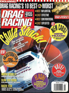 DRAG RACING MONTHLY 1997 APR - TOP 10, THORLEY, BAUGHMANs HEMI DART 